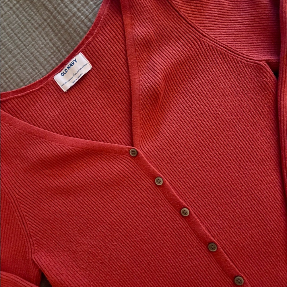 NWOT Rust/burnt Orange Ribbed Cardigan